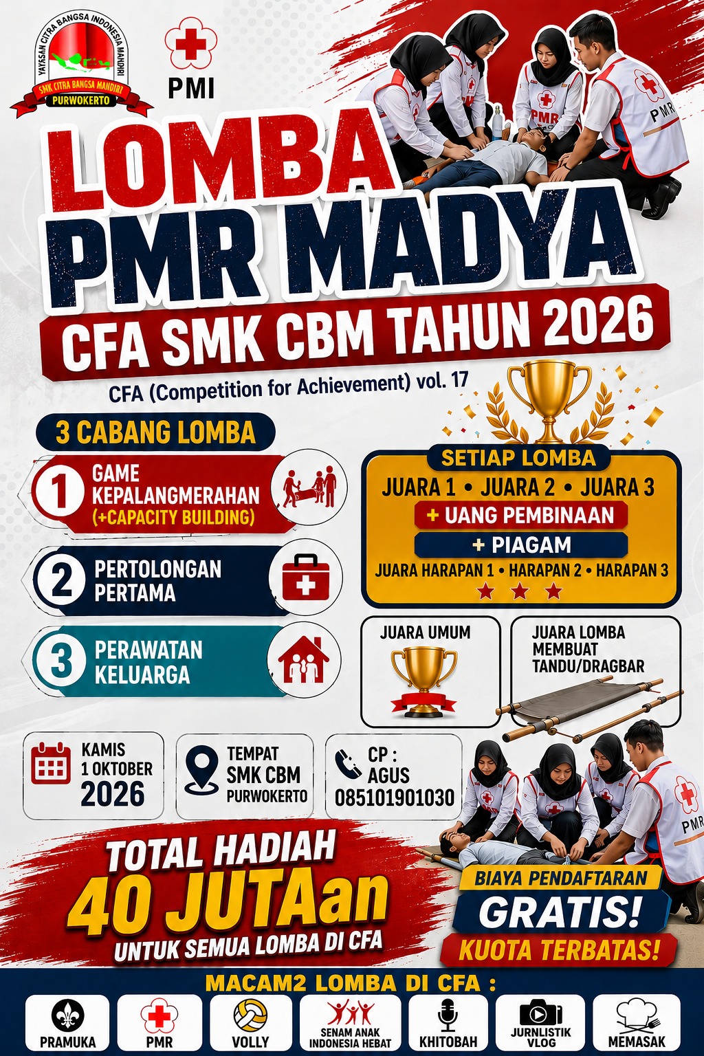 Poster lomba PMR Madya — CFA Vol. 17 SMK CBM 2026